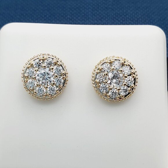 "14K Gold Plated Cubic Zircon Earrings, INUS1BR150 - Picture 8 of 8